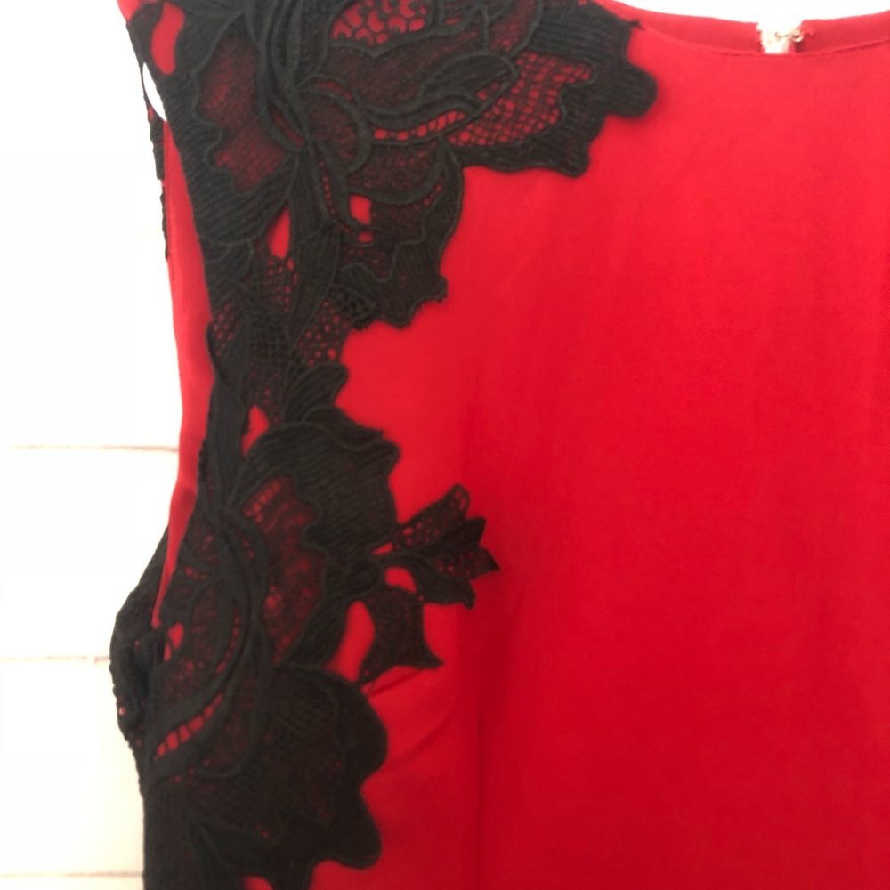AX PARIS Red Crochet Lace Fitted Bodycon Dress - Picture 3 of 8